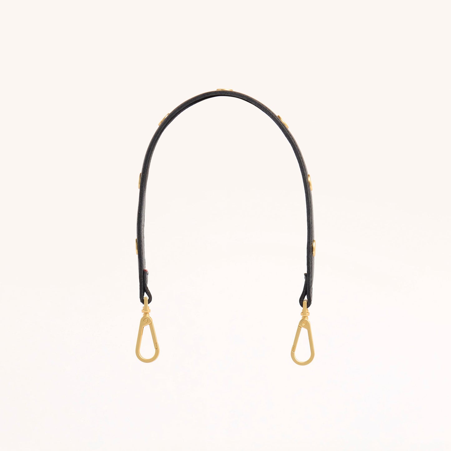 Riveted Shoulder Strap | Black Pebbled/Brushed Gold