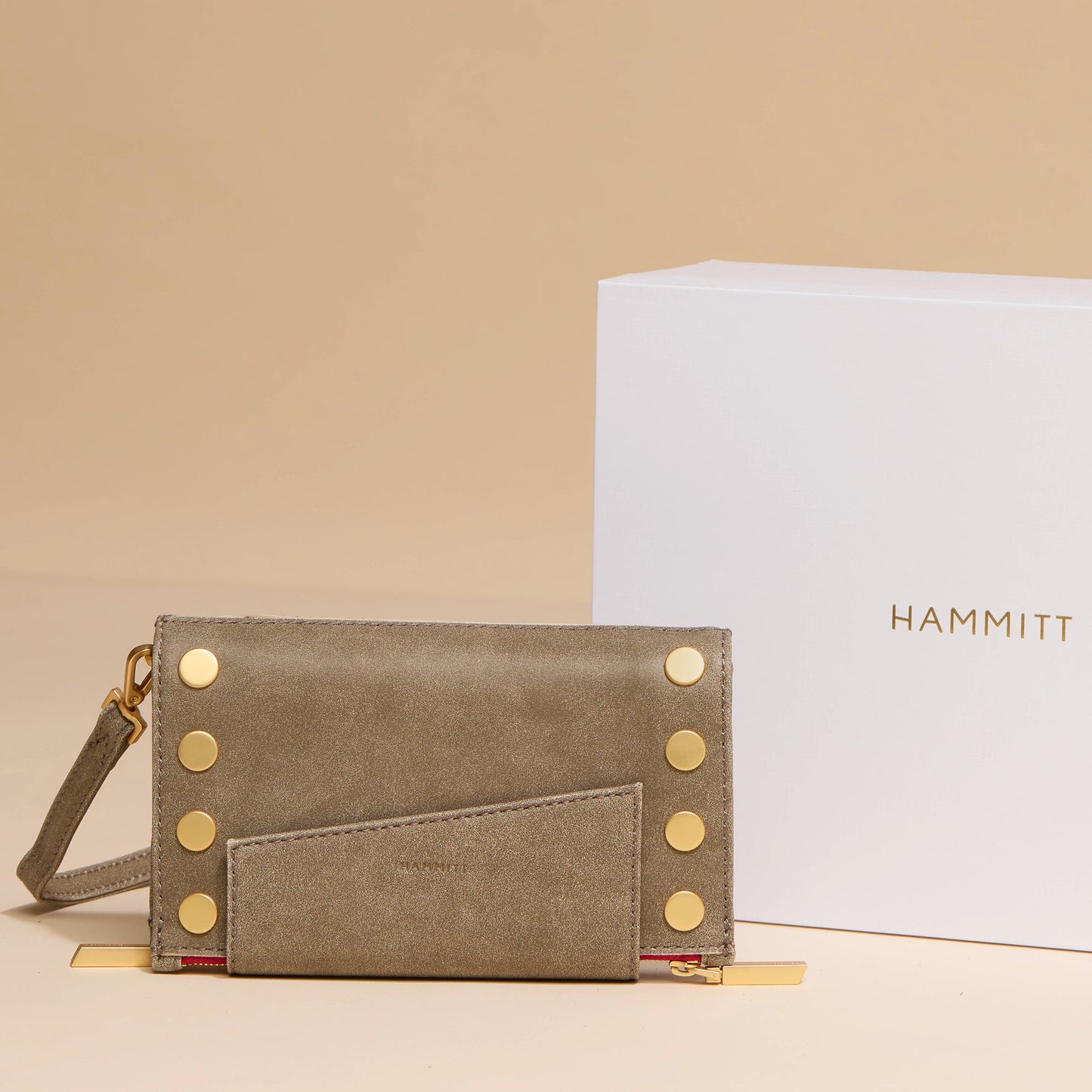 Levy | Pewter/Brushed Gold Red Zip