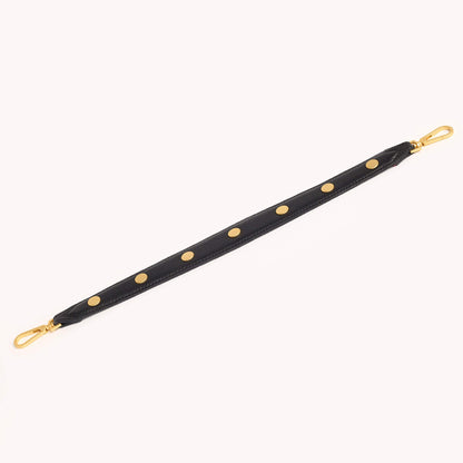 Riveted Shoulder Strap | Black Pebbled/Brushed Gold